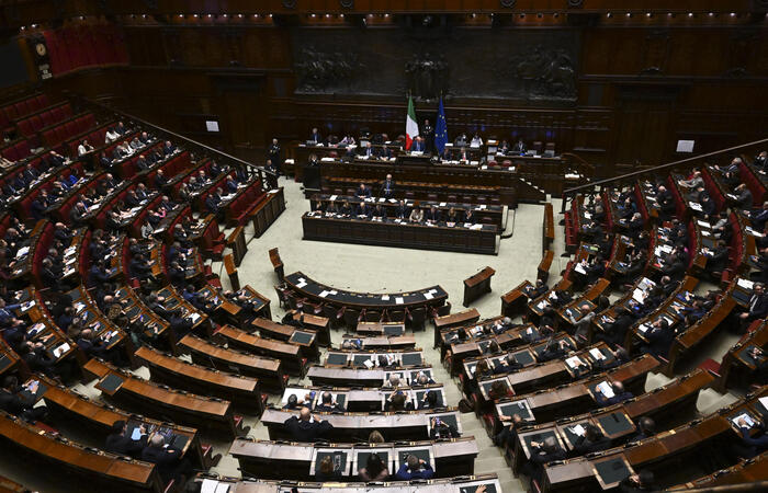 Camera dei deputati durante l'intervento del ministro degli Interni, Matteo Piantedosi, a Montecitorio,