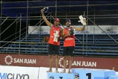 Rolando Hernández e Hernán Tovar festeggiano la medaglia di bronzo.