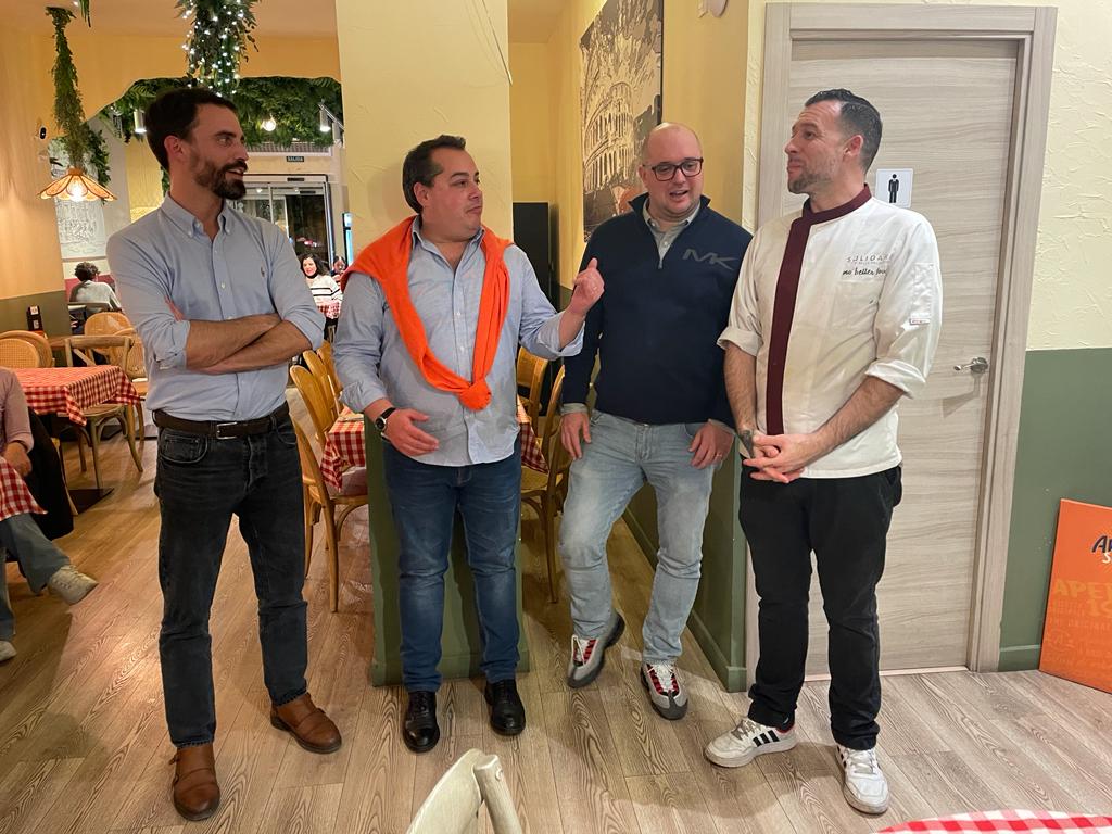 Da sinistra: Tommaso Sproccati, Michele Rossi, Michele Alberighi e Alessandro Cresta, chef di Just Italia.