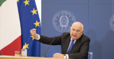 Il Ministro della Giustizia Carlo Nordio durante la conferenza stampa del 31/01/2023.