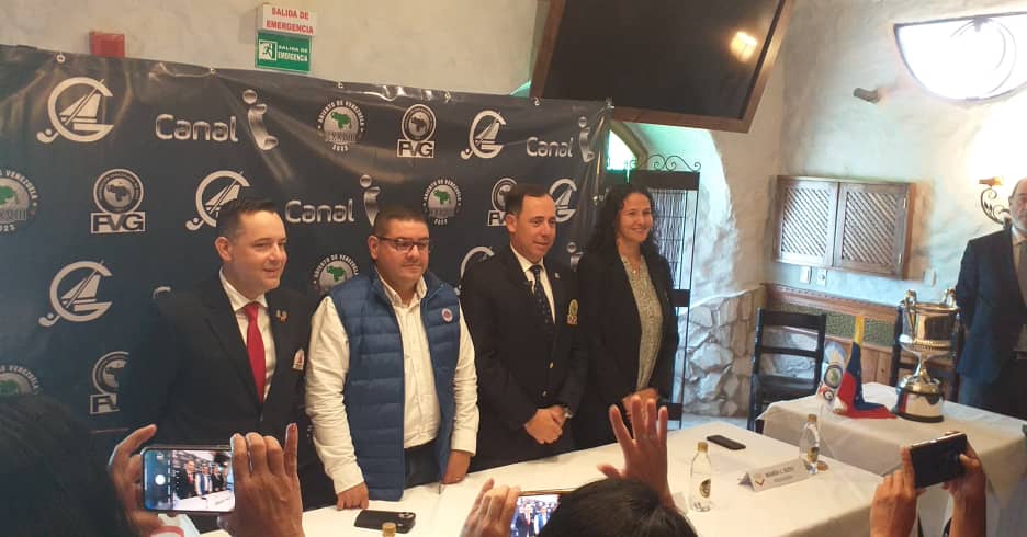 Durante la conferenza stampa di presentazione dell'Abierto de Venezuela di golf.