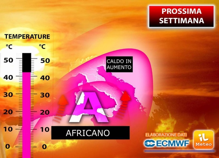 Previsioni meteo per la prossima settimana. (da ilmeteo.it)